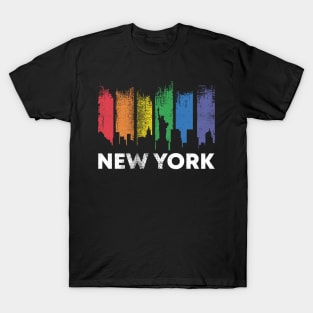 New York Skyline LGBT Pride Rainbow T-Shirt